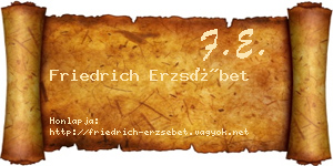 Friedrich Erzsébet névjegykártya